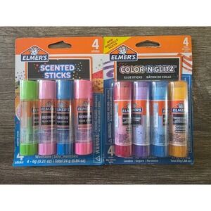 Elmer's Scented Glue Sticks and Color 'n Glitz Glitter Glue Sticks 8 Pack Bundle